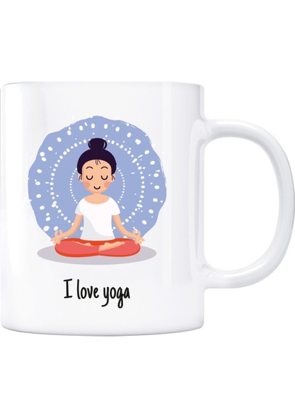 I Love Yoga Kupa Bardak - Model 3