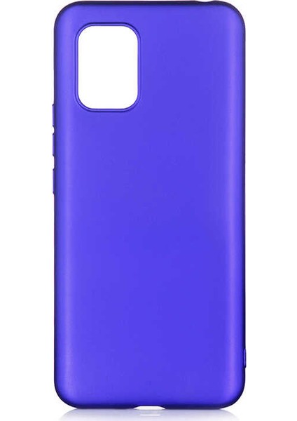 Xiaomi Mi 10 Lite Kılıf Mat Premium Silikon Kılıf Saks Mavi + Cam Ekran Koruyucu