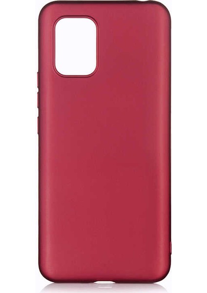 Xiaomi Mi 10 Lite Kılıf Mat Premium Silikon Kılıf Bordo + Tam Kaplayan 5D Cam Ekran Koruyucu