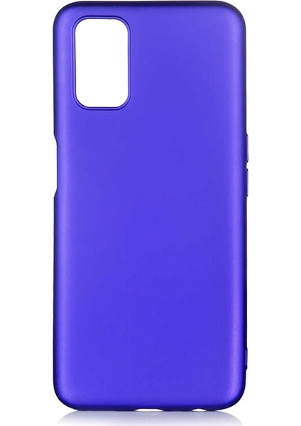 Oppo A92 Kılıf Mat Premium Silikon Kılıf Saks Mavi + Tam Kaplayan 5D Cam Ekran Koruyucu
