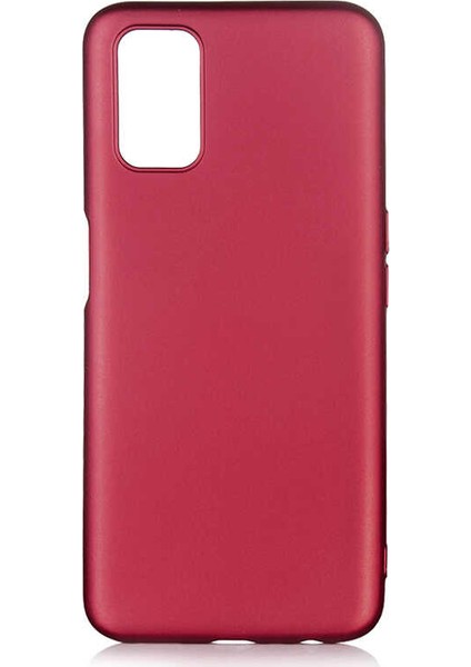 Oppo A92 Kılıf Mat Premium Silikon Kılıf Bordo + Nano Ekran Koruyucu