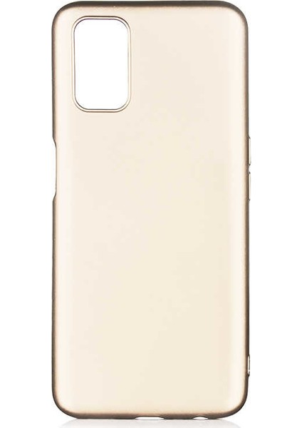 Oppo A92 Kılıf Mat Premium Silikon Kılıf Gold + Nano Ekran Koruyucu
