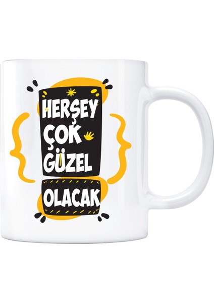 Herşey Çok Güzel Olacak Kupa Bardak - Sarı
