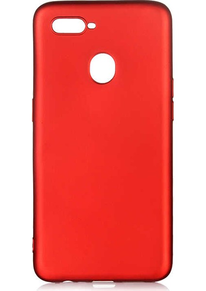 Oppo A12 Kılıf Mat Premium Silikon Kılıf Kırmızı + Nano Ekran Koruyucu
