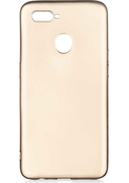 Oppo A12 Kılıf Mat Premium Silikon Kılıf Gold + Nano Ekran Koruyucu