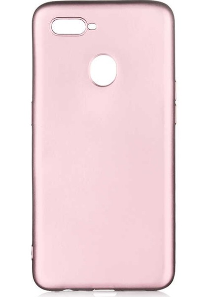 Oppo A12 Kılıf Mat Premium Silikon Kılıf Rose + Cam Ekran Koruyucu
