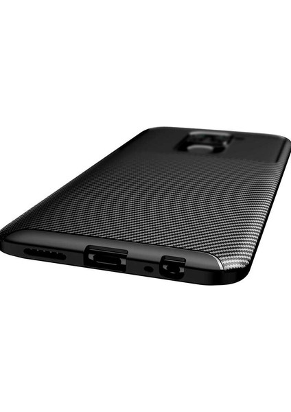 Xiaomi Redmi Note 9 Kılıf Karbon Desenli Lux Negro Silikon Kahverengi + Tam Kaplayan 6D Nano Ekran Koruyucu modelleri