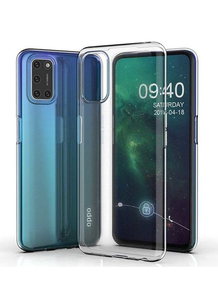 Oppo A92 Silikon Kılıf Şeffaf + Nano Ekran Koruyucu