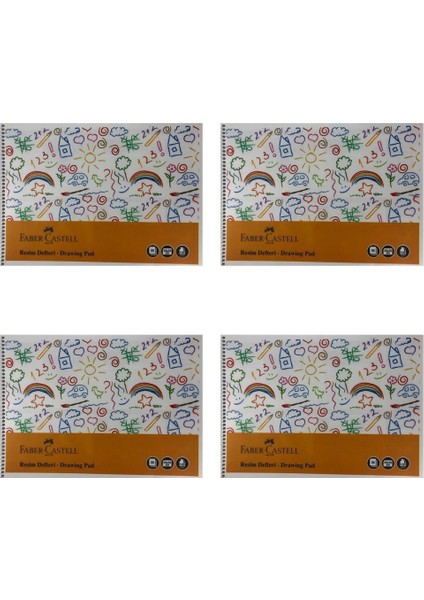 PP Kapak Eğlenceli Resim Defteri 30 Yaprak 25 x 35 cm 4'lü