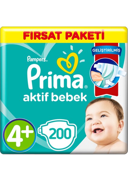4+ Beden Bebek Bezi Fırsat Paketi 10-15 Kg (4*50) 200