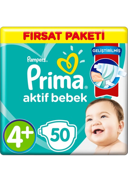 4+ Beden Bebek Bezi Fırsat Paketi 10-15 Kg 50