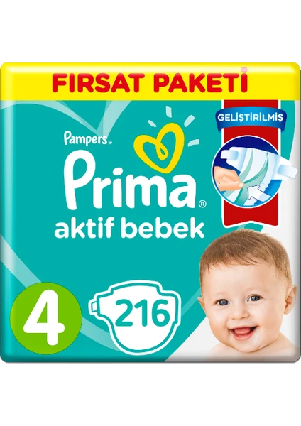 Bebek Bezi 4 Beden Fırsat Paketi 7-14 Kg (4*54) 216