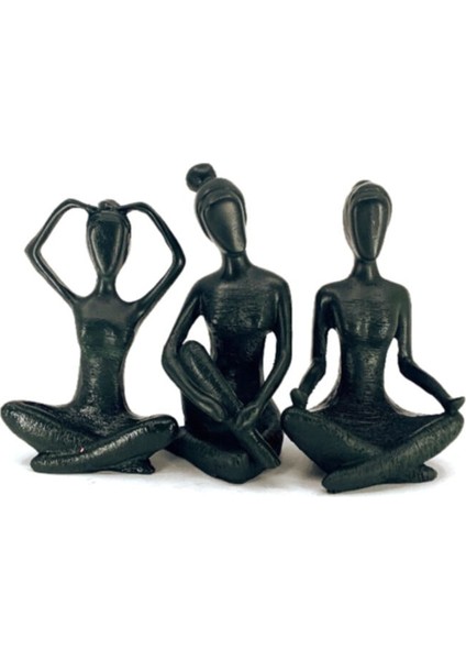 Üçlü Yoga Yapan Kızlar Siyah