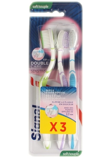 Diş Fırçası 3'lü Double Care Sensitive Soft-6'lı Paket