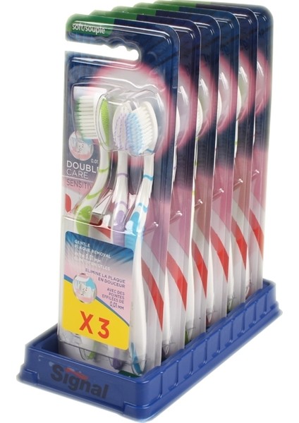 Diş Fırçası 3'lü Double Care Sensitive Soft-6'lı Paket
