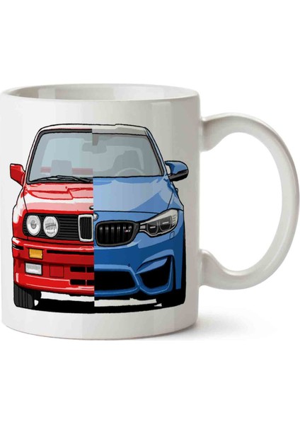 Bmw M3 Kırmızı Mavi Baskılı Kupa Bardak