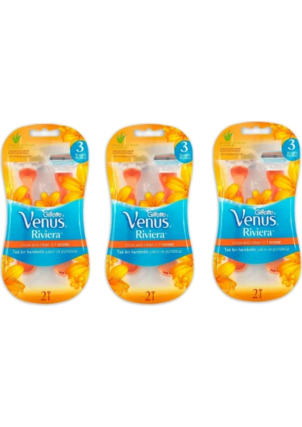 Gillette Venus Riviera 2li Kullan At Kadın Tıraş Bıçağı X3