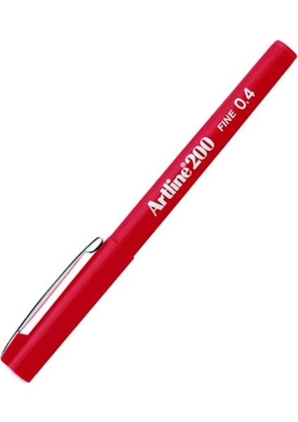 200 Fineliner İnce Uçlu Yazı ve Çizim Kalemi 0.4 mm Kırmızı