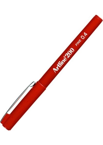 200 Fineliner İnce Uçlu Yazı ve Çizim Kalemi 0.4 mm Koyu Kırmızı