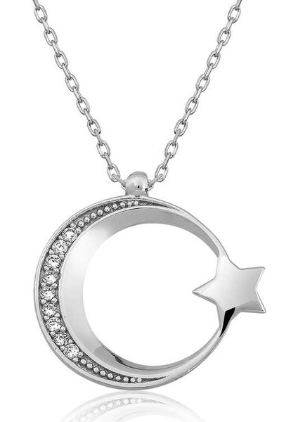 Gümüş Ay Yıldız Bayan Kolye fiyatları