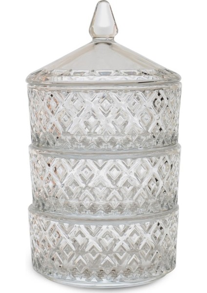 3 Katlı Cam Kurabiyelik