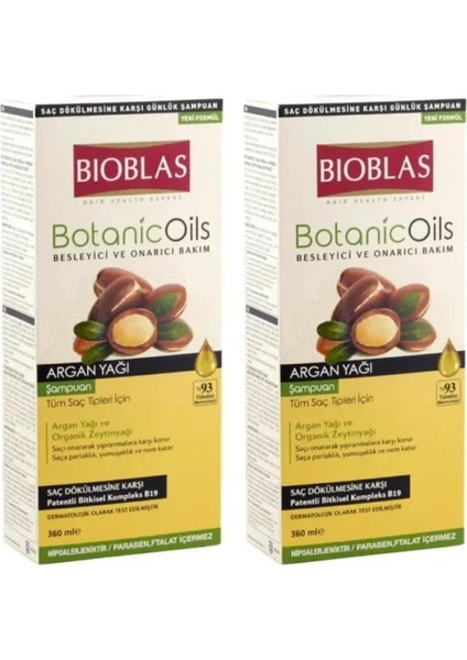 Botanic Oils Argan Yağlı Şampuan 360 ml 2 Adet