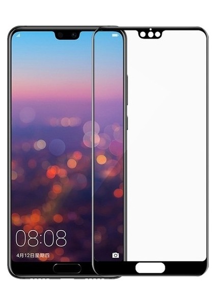 Huawei P20 Tam Kaplayan 9H Fiber Nano Ekran Koruyucu Siyah