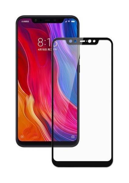 Xiaomi Mi 8 Tam Kaplayan 9H Fiber Nano Ekran Koruyucu Siyah