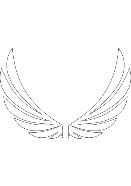 Kanat - Wings - Sticker - 20630-1 Beyaz 10 x 14.5 cm