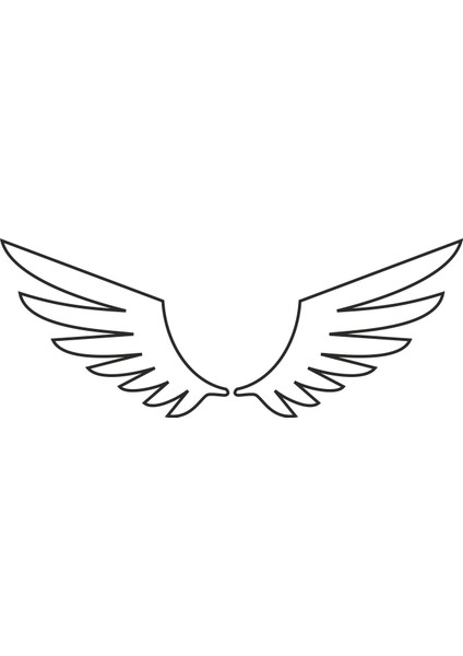 Kanat - Wings Sticker - 20631-1 Beyaz 15 x 40 cm
