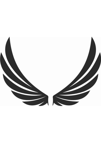Kanat - Wings Sticker - 20630 Siyah 8 x 11.5 cm