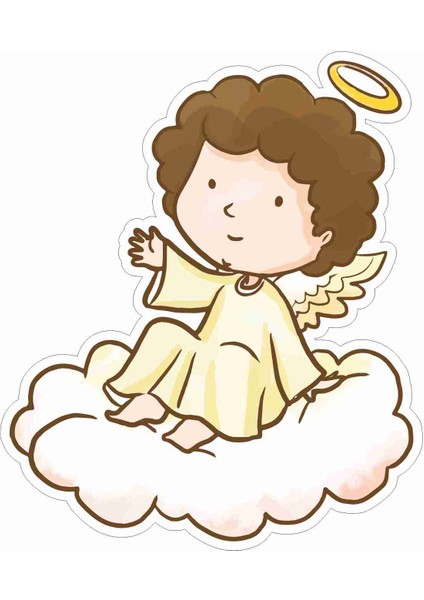 Melek - Angel Sticker - 20620 Renkli 10 x 8.5 cm