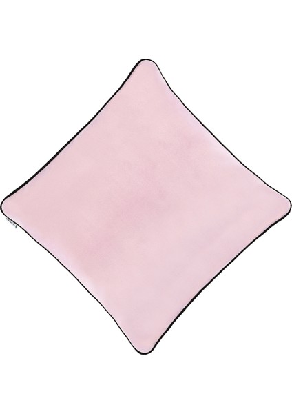 Biyeli Kırlent Yastık Kılıfı Açık Pembe 44x44