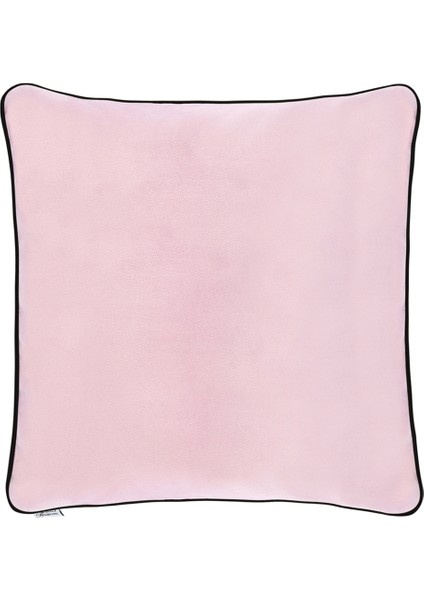 Biyeli Kırlent Yastık Kılıfı Açık Pembe 44x44