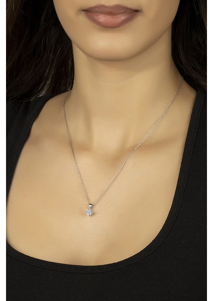 925 Ayar Gümüş Tek Taş Kolye fiyatları