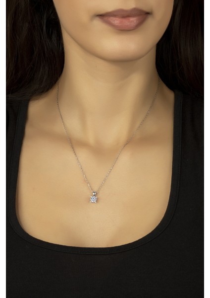 925 Ayar Gümüş Tek Taş Kolye fiyatları