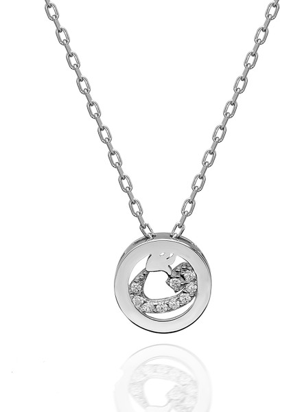 925 Ayar Gümüş Vav Temalı Kolye