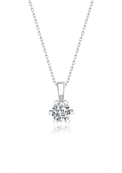 925 Ayar Gümüş Tek Taş Kolye