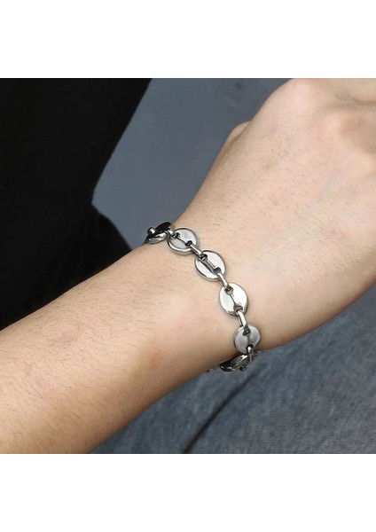 Kahve Çekirdeği Model Çelik Erkek Bileklik 8 mm modelleri