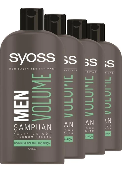 Men Volume Şampuan 500 ml x 4 Adet