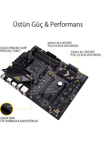 Tuf Gamıng B550-Plus Amd B550 Am4 DDR4 4400 Dp Hdmı Çift M2 Usb3.2 Argb 2.5Gbit Lan Atx (Tuf Gamıng B550-Plus) Anakart indirimleri