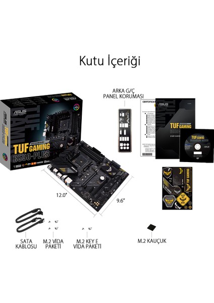 Tuf Gamıng B550-Plus Amd B550 Am4 DDR4 4400 Dp Hdmı Çift M2 Usb3.2 Argb 2.5Gbit Lan Atx (Tuf Gamıng B550-Plus) Anakart