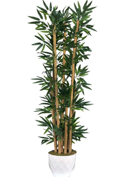 Yapay Bambu Ağacı Yoğun Yapraklı 5 Sopalı 150 cm