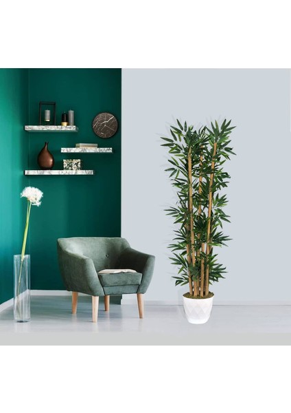 Yapay Bambu Ağacı Yoğun Yapraklı 5 Sopalı 150 cm fiyatları