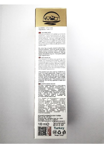 Safran Bakım Yağı Naturmud 100 ml Sprey Başlıklı