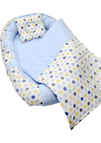 Berababy Babynest Pikeli Renkli Puantiye Model Bebek Yuvası 3 Parça Set