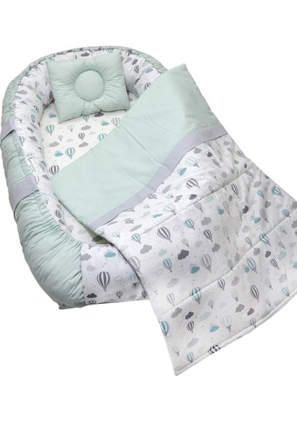 Berababy Babynest Pikeli Uçan Balon Model Bebek Yuvası 3 Parça Set