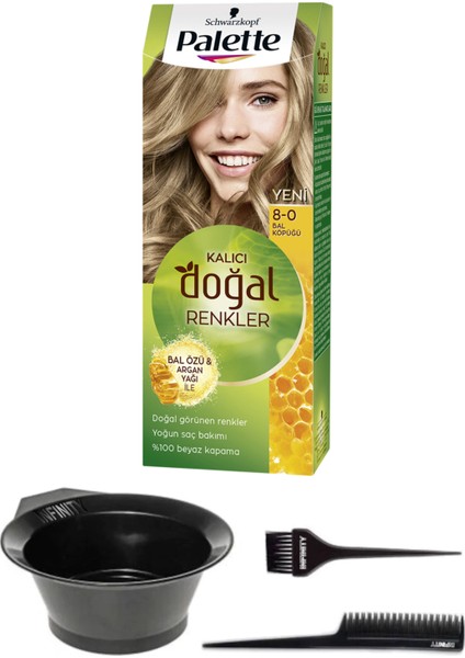 Palette Naturel Saç Boyası 8-0 Bal Köpüğü + Saç Boyama Seti