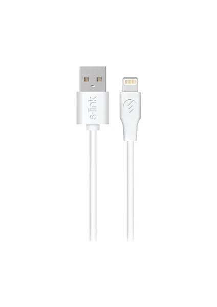 S-link IP-KC02B 0.2 mt 2.4A USB to Lightning Beyaz Data + Şarj Kablosu