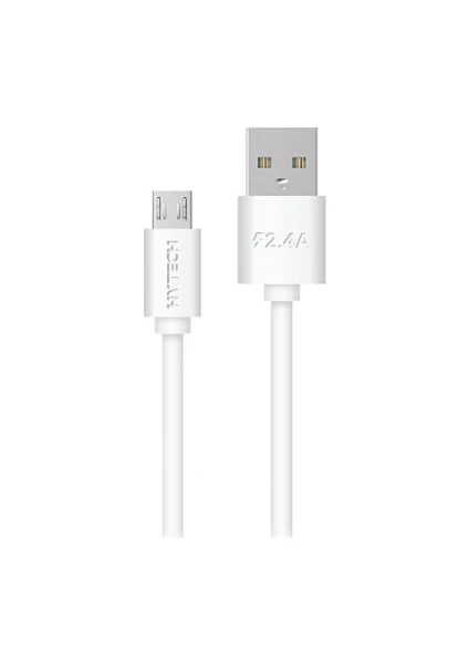 HY-X87 1 mt 2.4A Micro USB Beyaz Şarj Kablosu